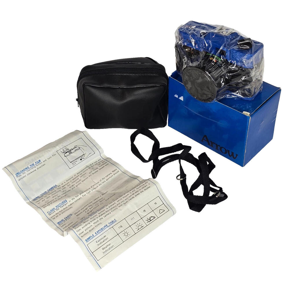 ARROW VINTAGE 35MM CAMERA WITH 50 MM LENS &‎ LEATHER CASE NEW IN BOX